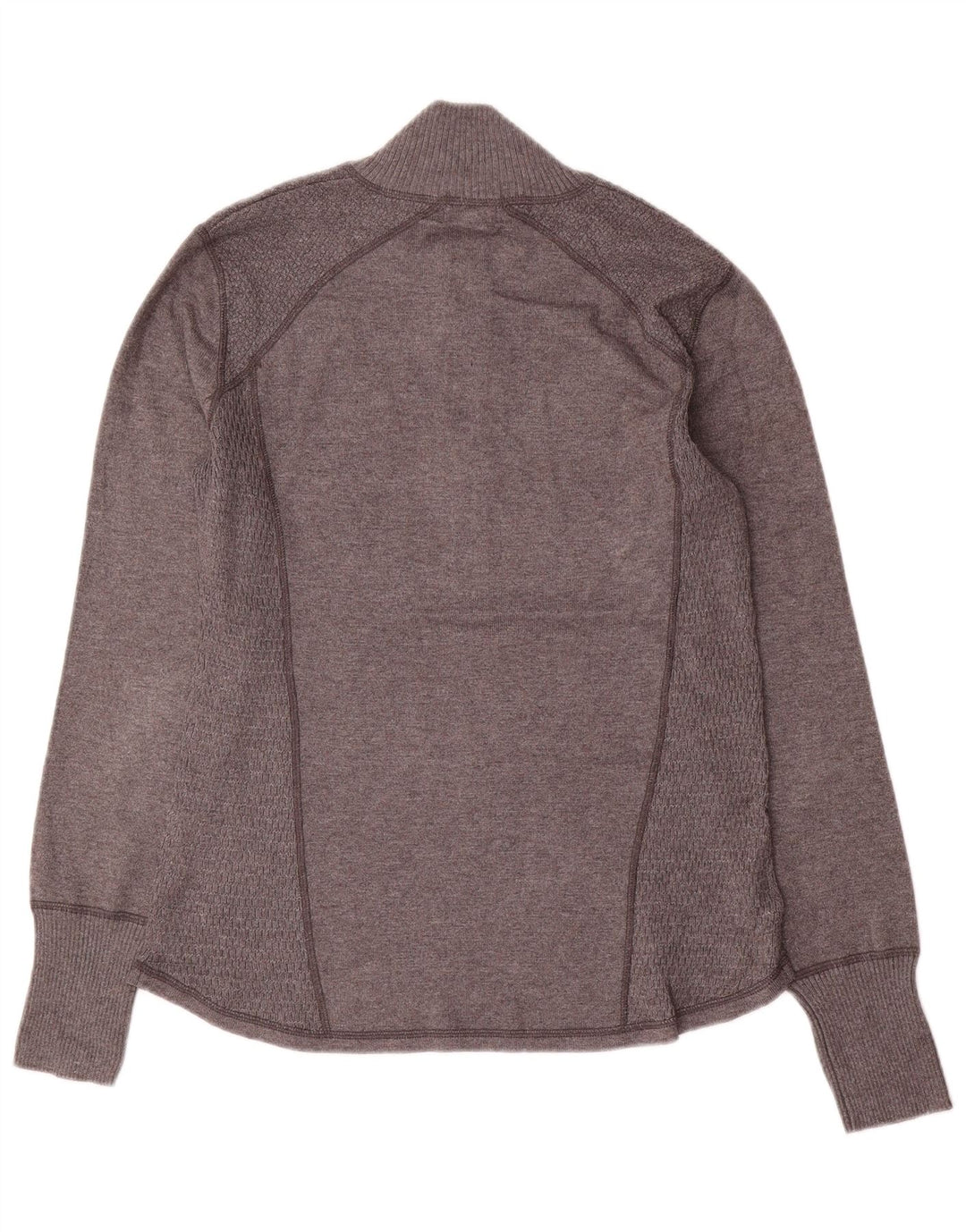 Eddie Bauer Dame Zip Neck Jumper Sweater UK 16 Large Grey