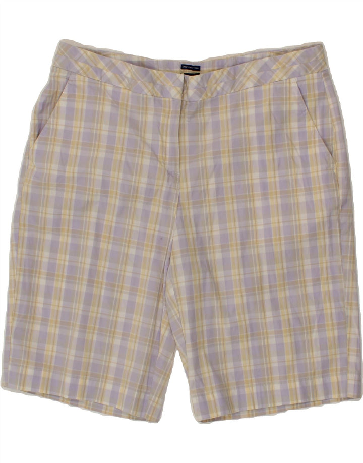 IZOD Womens Chino Shorts US 12 Large W34  Purple Check Vintage Izod and Second-Hand Izod from Messina Hembry 