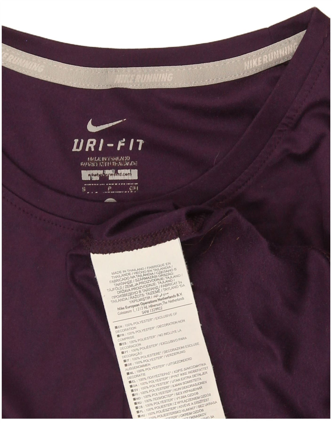 Nike Dame Dri Fit T-Shirt Top UK 8 Lille Lilla Polyester