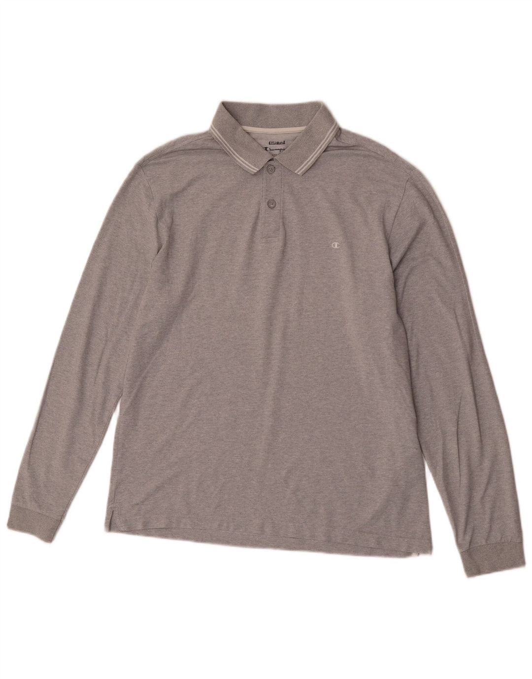 Champion Langærmet Polo Shirt til mænd Stor grå bomuld