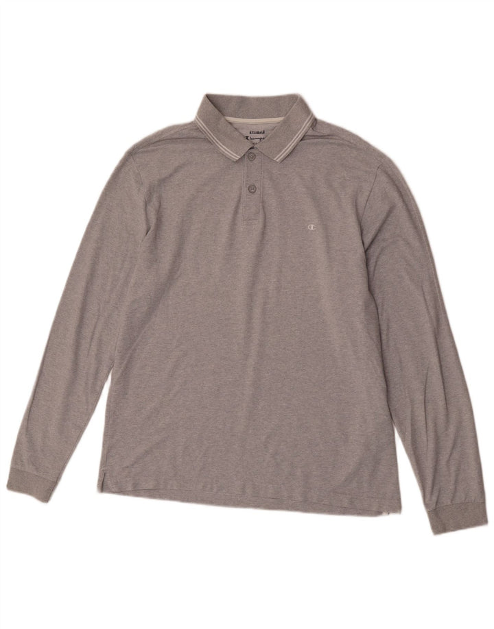 Champion Langærmet Polo Shirt til mænd Stor grå bomuld