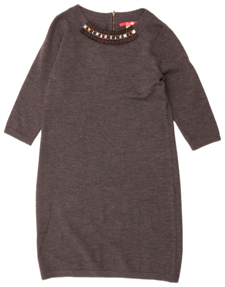 Boden Dame 3/4 ærmet Jumper Dress UK 12 Medium Grå