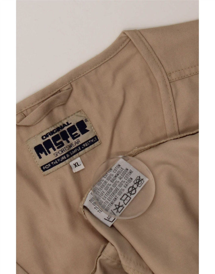 Master Herre Utility Gilet UK 42 XL Beige Bomuld