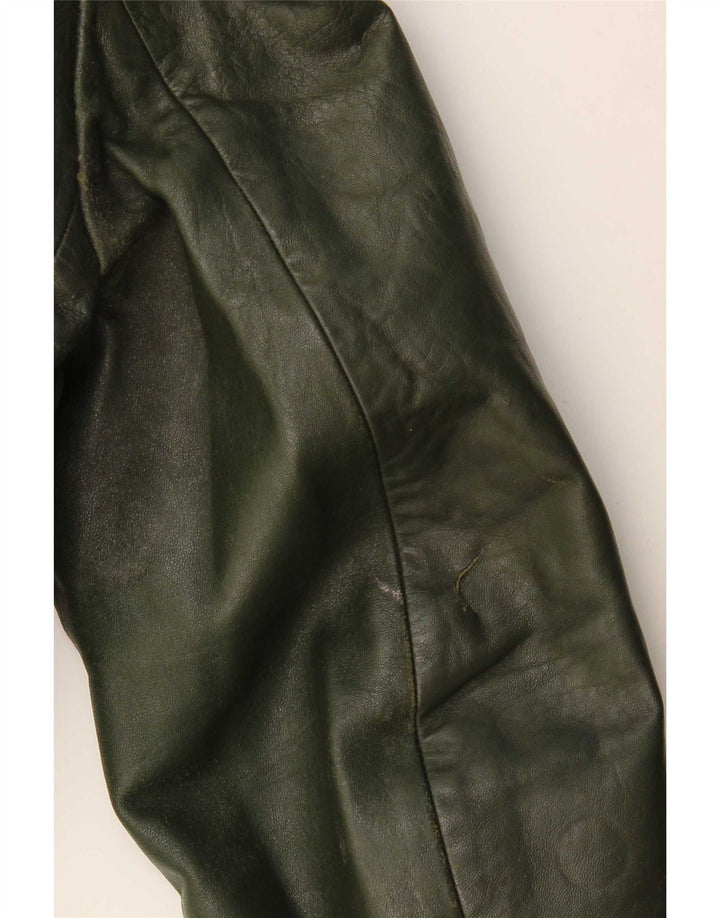 Vintage herre læderjakke IT 52 XL Khaki