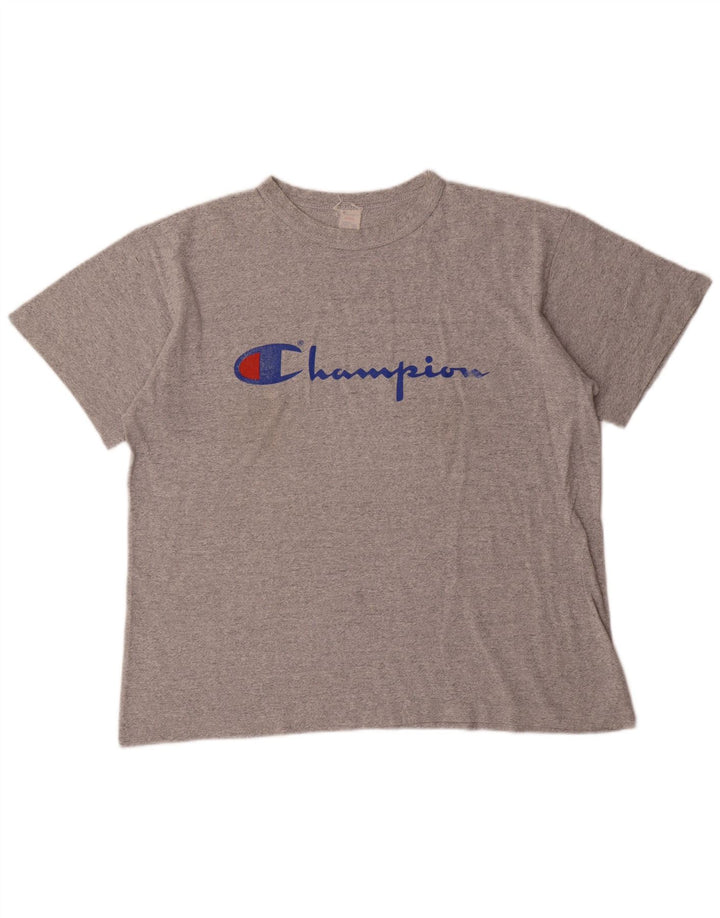 Champion Herre Grafisk T-Shirt Top Stor Grå Akryl