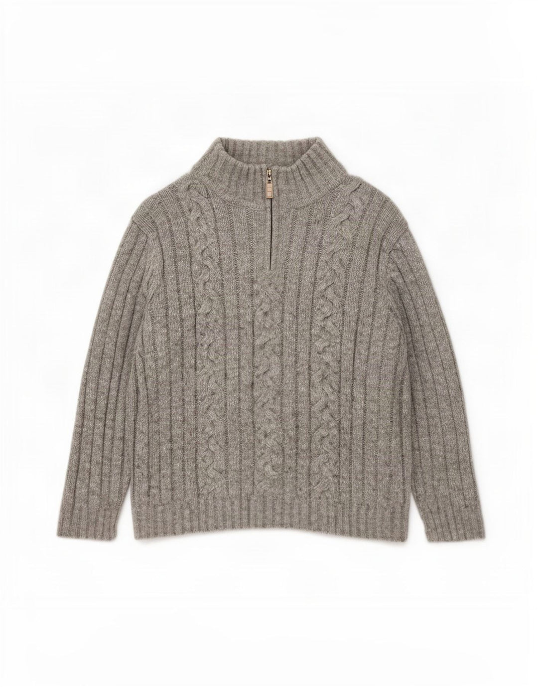 Marks & Spencer Herre Zip Neck Sweater XL Grå Akryl