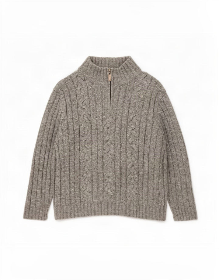 Marks & Spencer Herre Zip Neck Sweater XL Grå Akryl