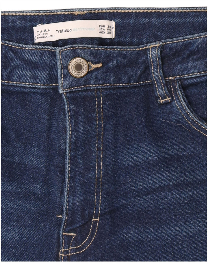 Zara Dame Denim Shorts EU 38 Small W28 Navy Blue