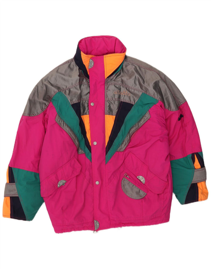 ELLESSE Skijakke med hætte til mænd UK 44 2XL Pink Colourblock