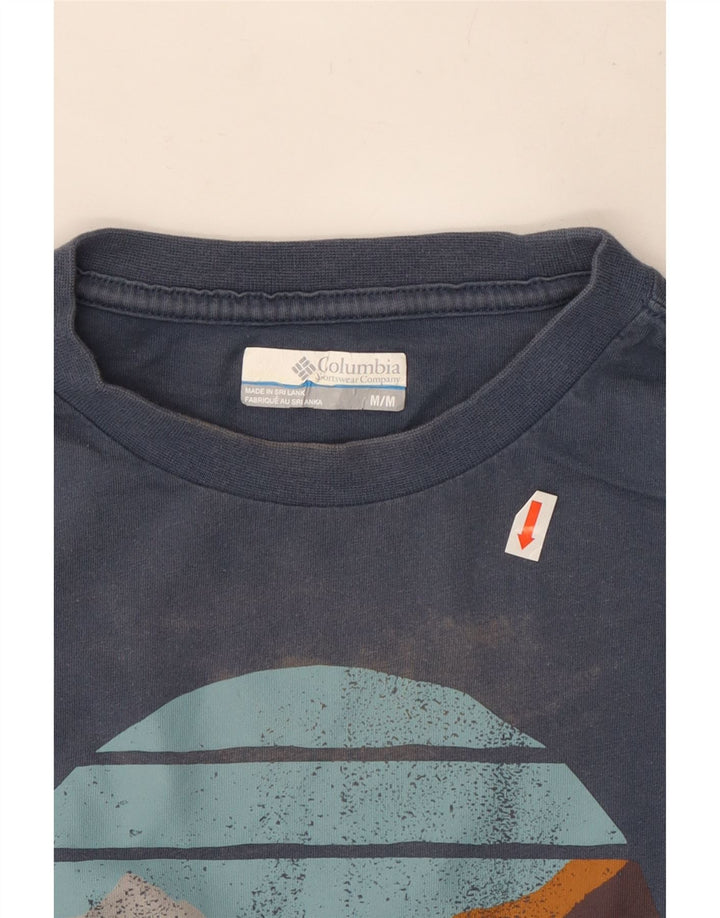Columbia Herre grafisk top langærmet mellemblå bomuld