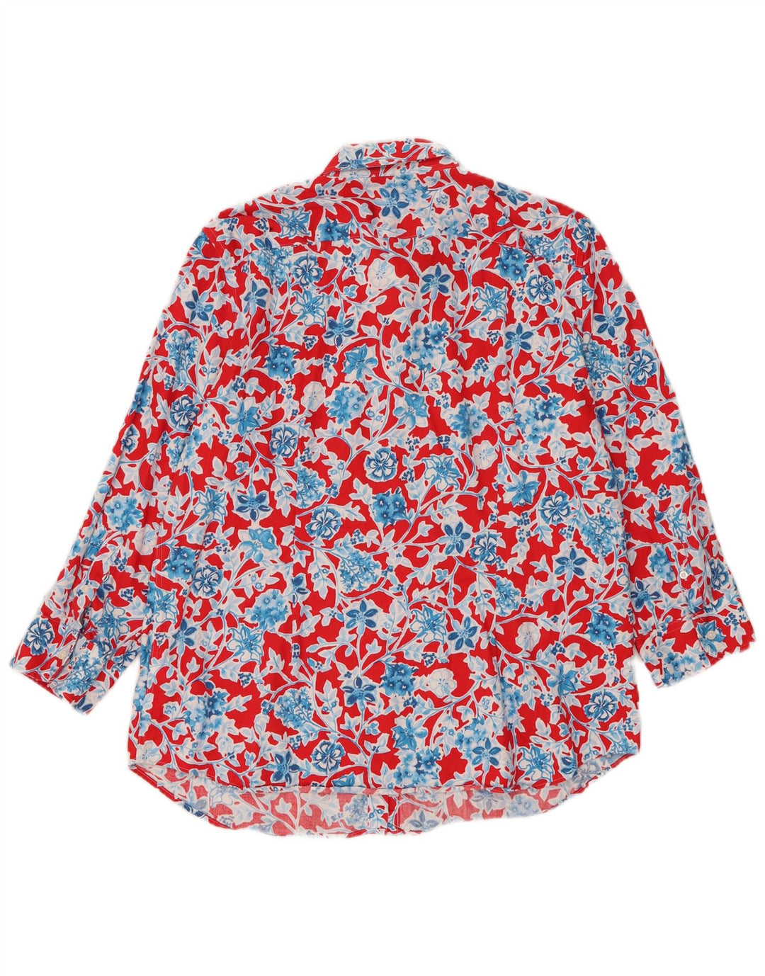 Chaps Dameskjorte UK 18 XL Rød Blomsterbomuld