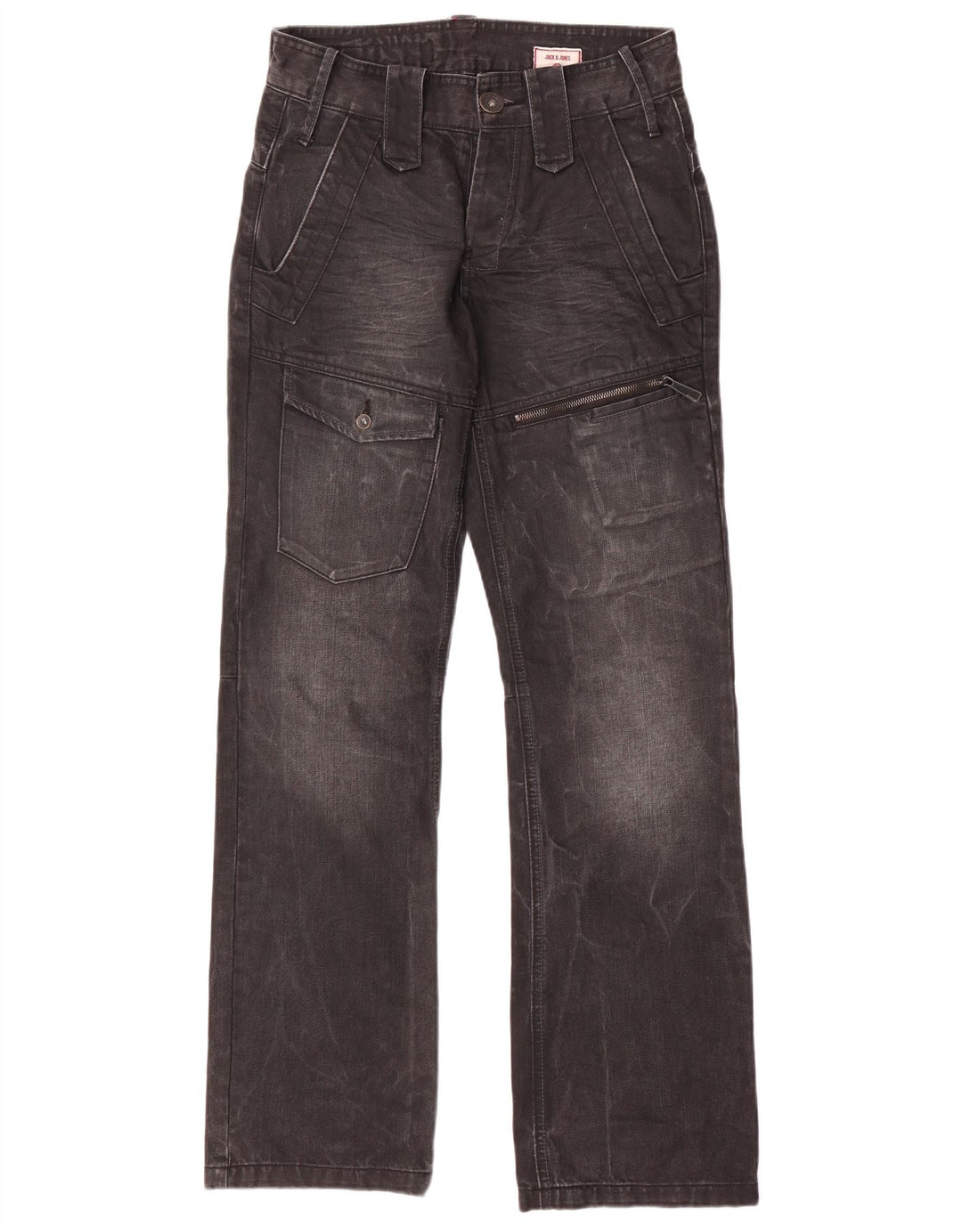 Jack & Jones Herre Cargo Straight Jeans W28 L32 Grå Bomuld