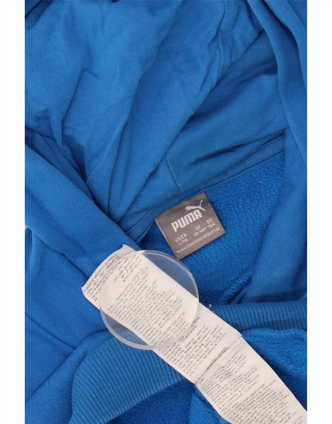 PUMA Grafisk hættetrøje til piger 13-14 år Blå bomuld