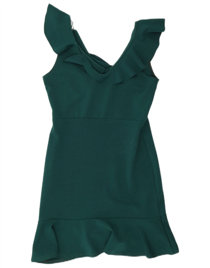 Quiz Kvinders Ærmeløs Skede Kjole UK 12 Medium Green Polyester