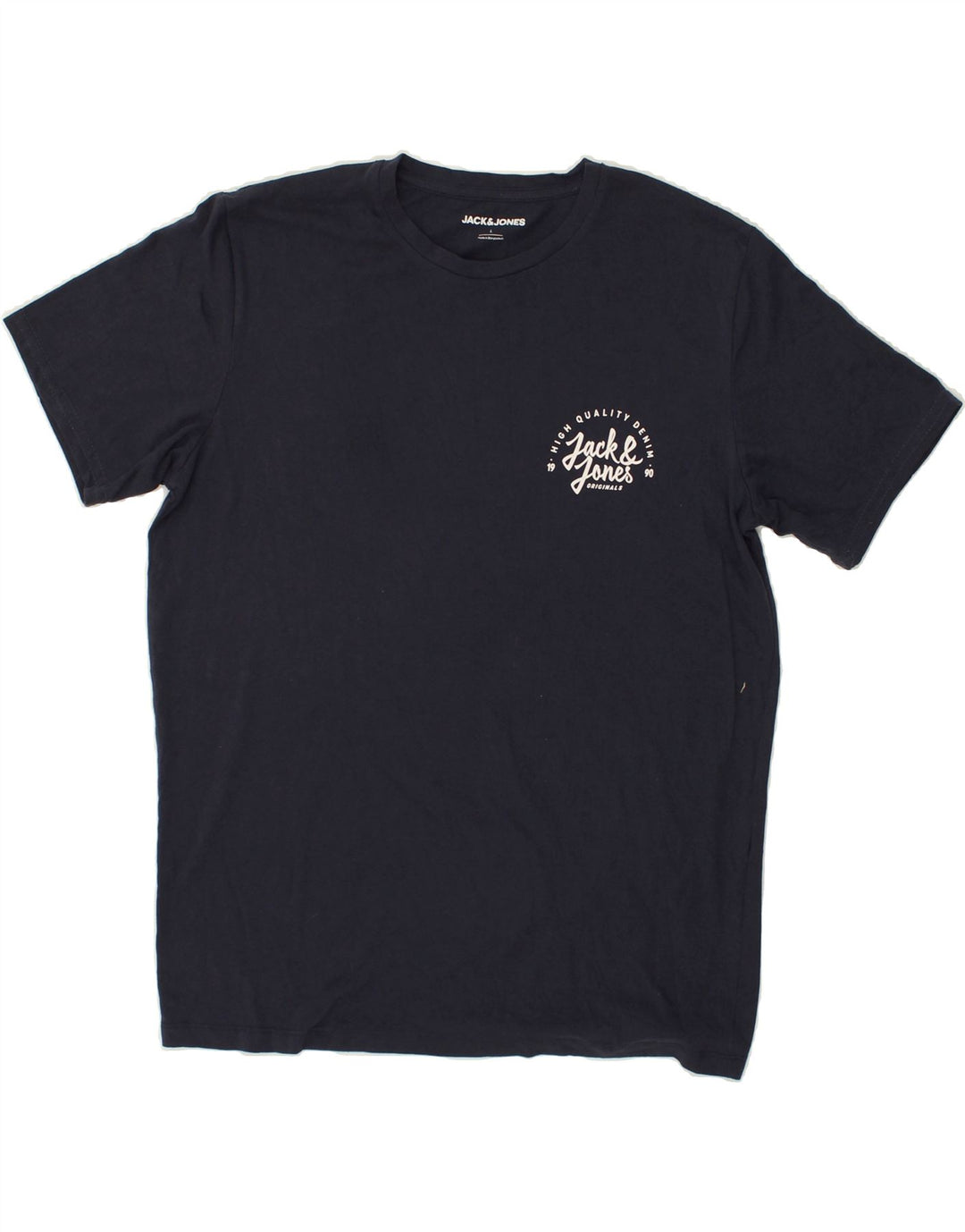 JACK & JONES Mens T-Shirt Top Large Navy Blue | Vintage Jack & Jones | Thrift | Second-Hand Jack & Jones | Used Clothing | Messina Hembry 