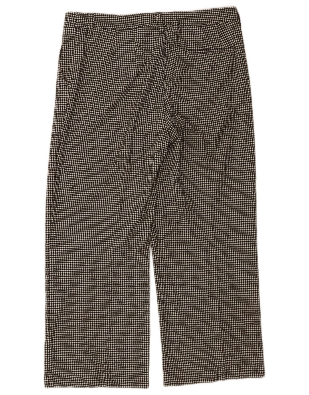 Stefanel Womens Cropped Trousers IT 42 Medium W32 L24 Black Houndstooth