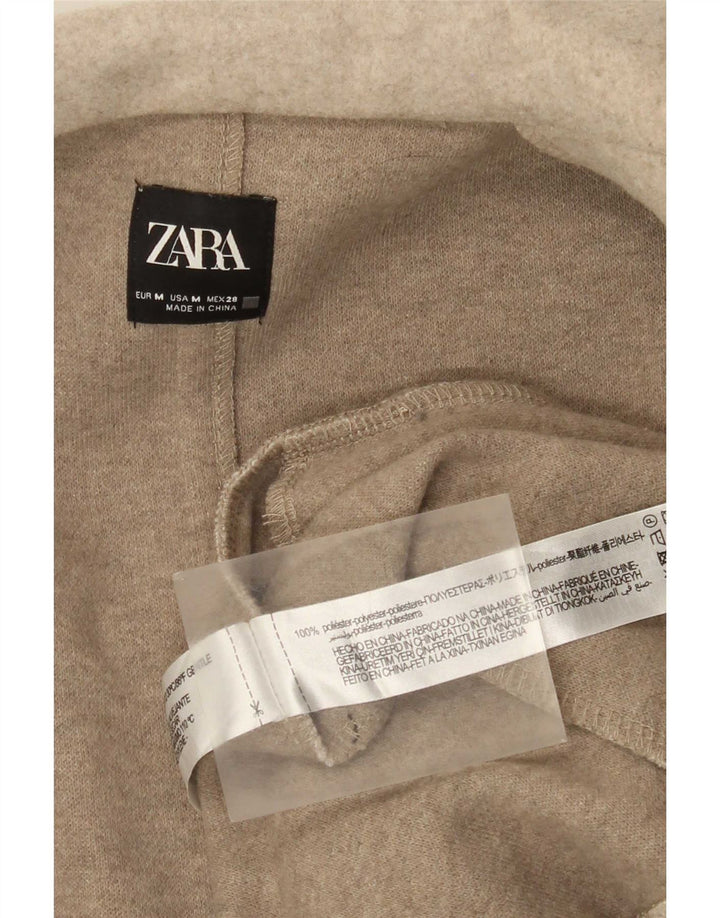 Zara Womens Open Overcoat UK 14 Medium Beige Polyester