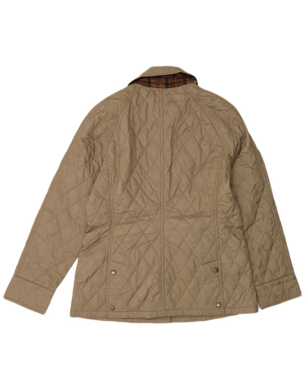 Barbour Quiltet jakke til kvinder UK 12 Medium Beige Polyamid