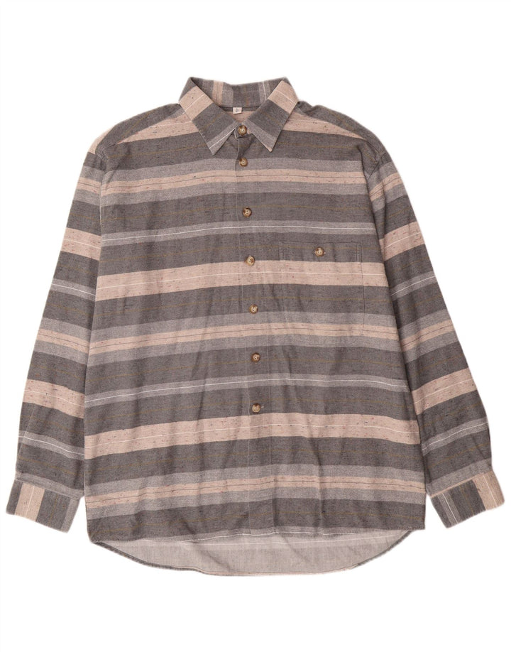 Stefano Herre flannelskjorte str. 42 Large Gråstribet