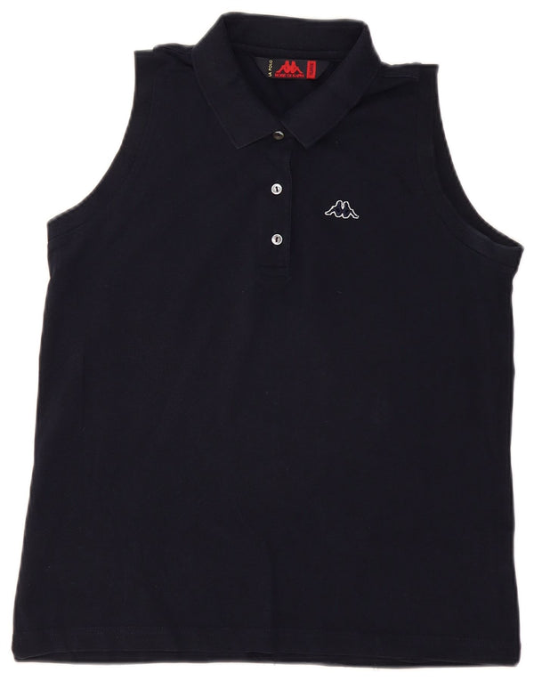 Kappa ærmeløs poloshirt til kvinder UK 18 XL marineblå bomuld