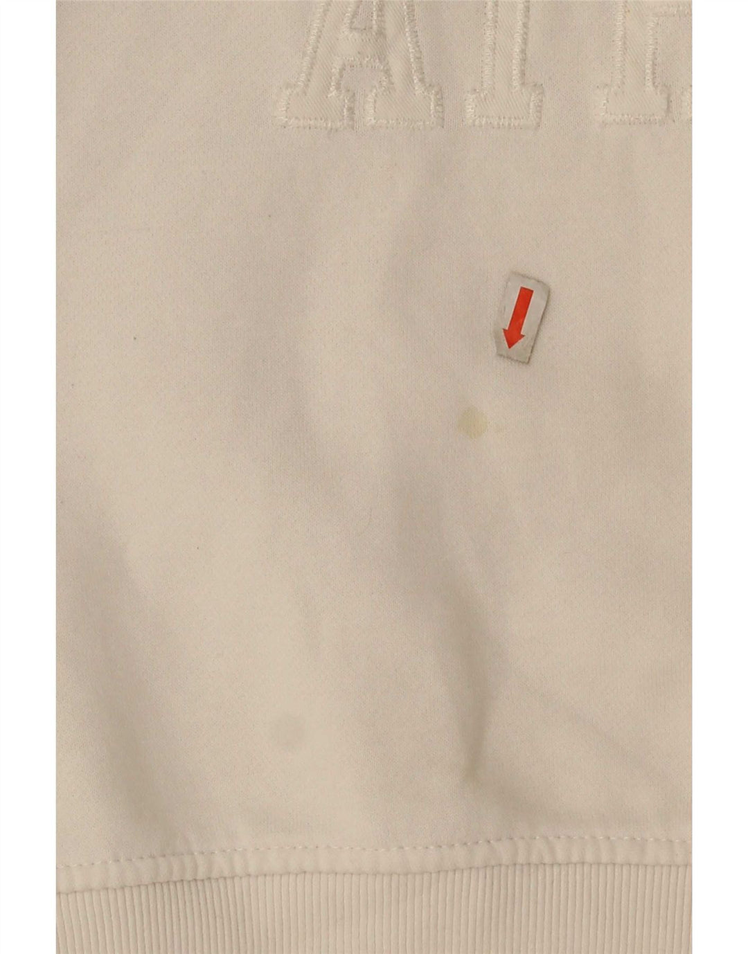 Russell Athletic Womens Grafisk Sweatshirt Jumper UK 14 Medium Off White