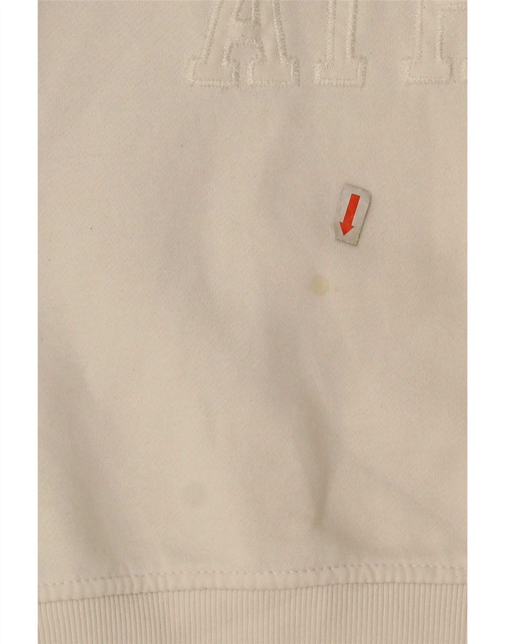 Russell Athletic Womens Grafisk Sweatshirt Jumper UK 14 Medium Off White