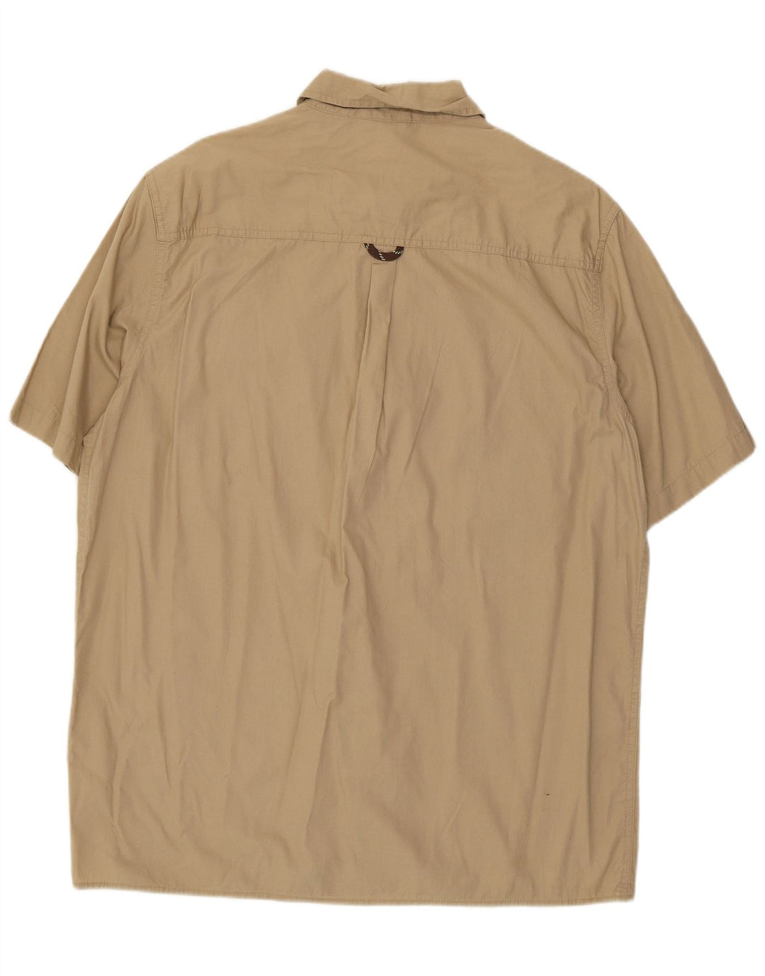 WRANGLER Mens Short Sleeve Shirt Medium Beige Cotton