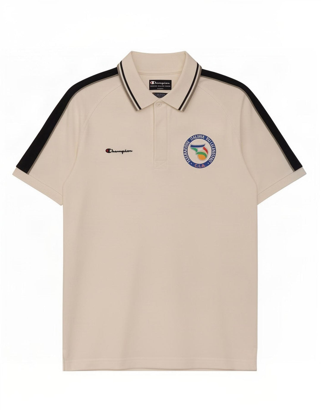 Champion Herre Polo Shirt Large White Colourblock