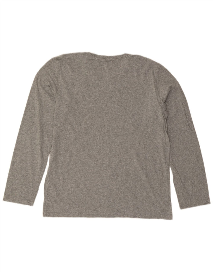 POLO RALPH LAUREN Mens Top Long Sleeve Large Grey Cotton