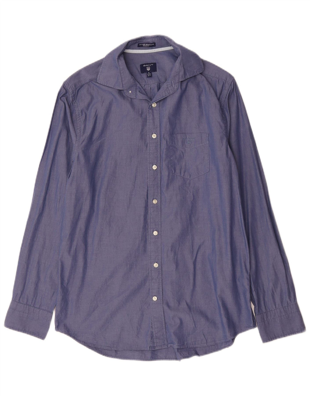 Gant Herre Regular Fit Skjorte Størrelse 39/40 15 3/4 Medium Blå Bomuld