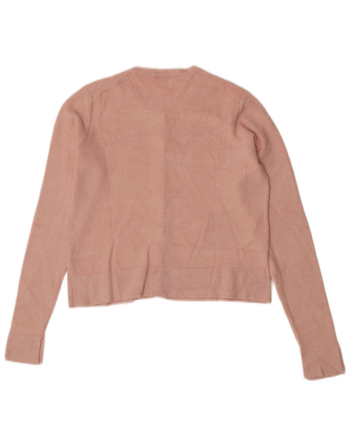 Zara Kvinders Crop Cardigan Top UK 12 Medium Pink