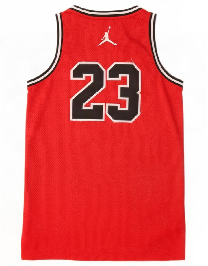 Jordan drenge grafisk vest top 12-13 år stor rød polyester