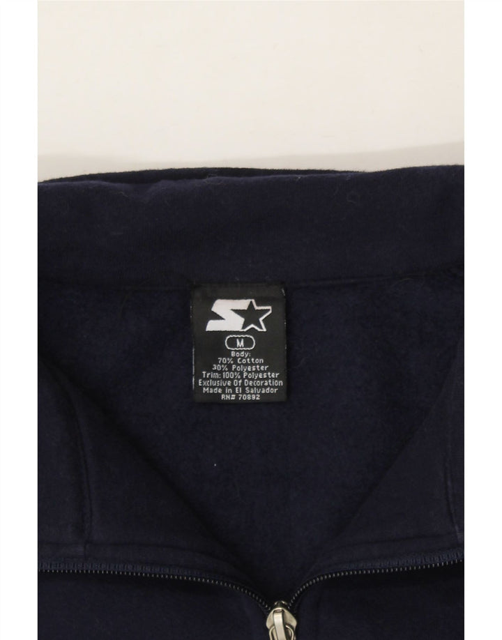 STARTER Mens Graphic Zip Hoodie Sweater Medium Navy Blue Colourblock Vintage Starter and Second-Hand Starter from Messina Hembry 