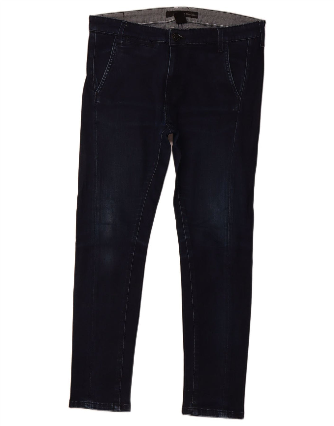 Calvin Klein Dame Slouchy Crop Slim Jeans W26 L25 Navy Blue