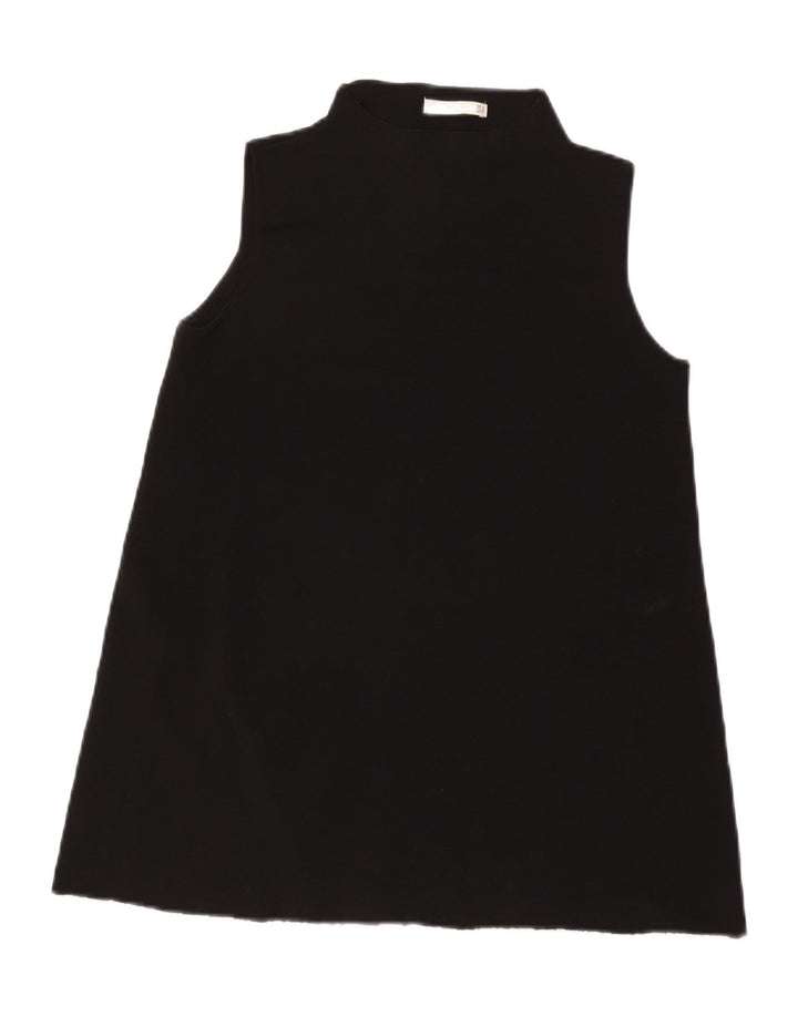 Zara Dame Ærmeløs Tunika Top UK 12 Medium Sort