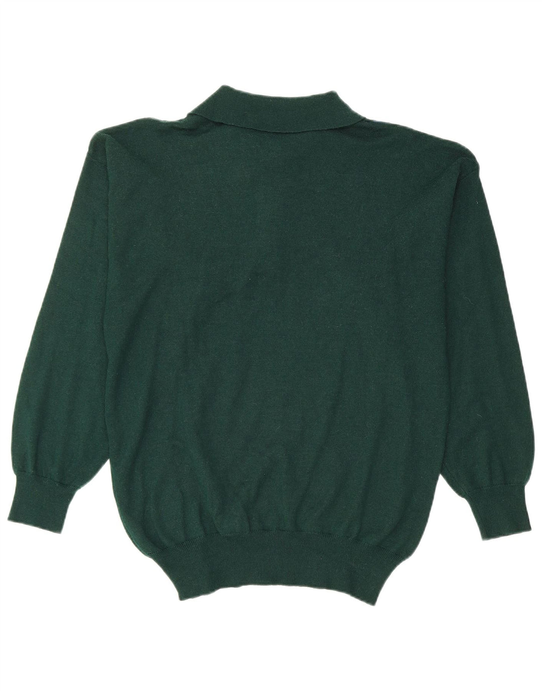 VINTAGE Polo-halstrøje til mænd Small Green Argyle/Diamond Wool