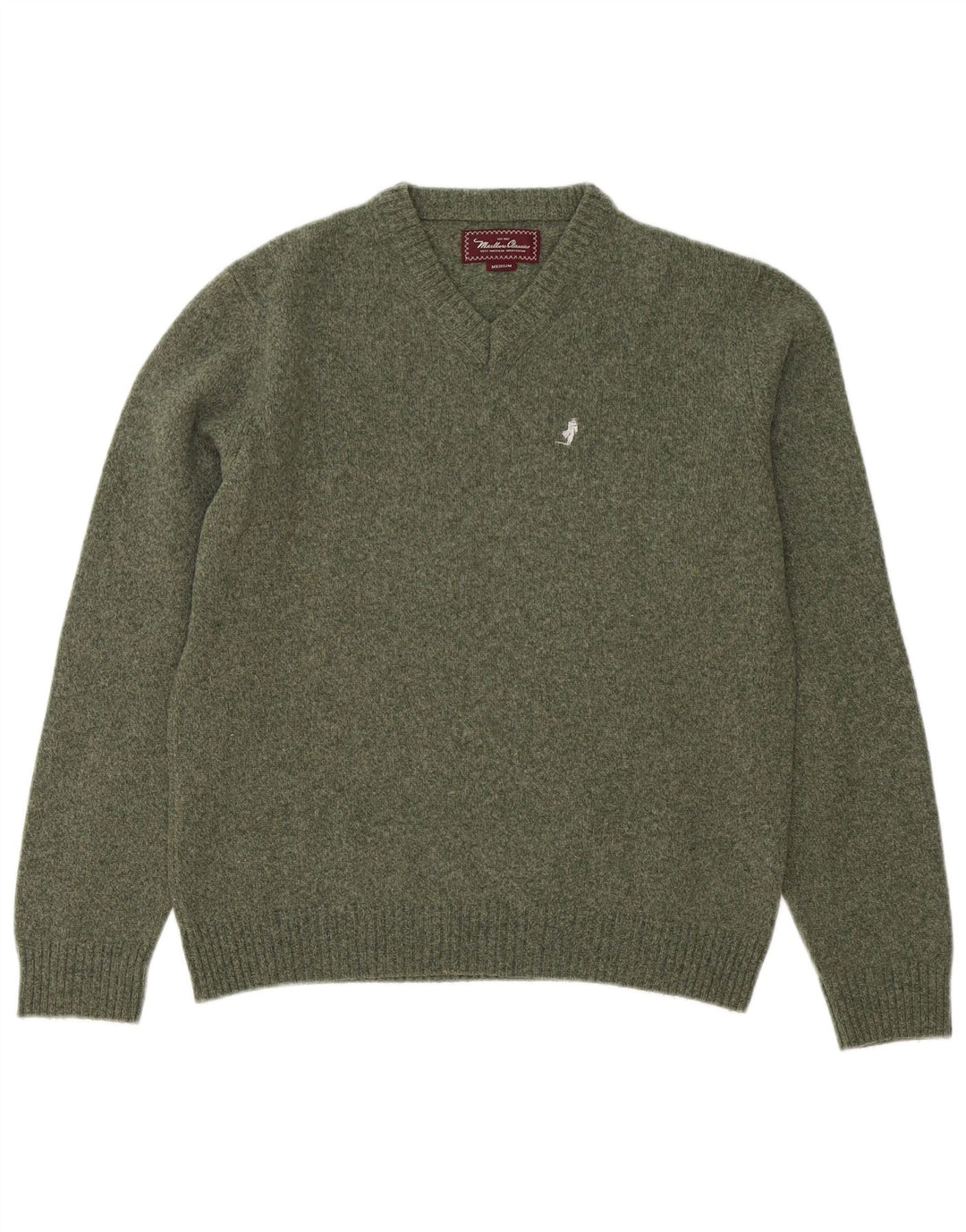 MARLBORO CLASSICS Herre V-hals sweater mellemgrøn