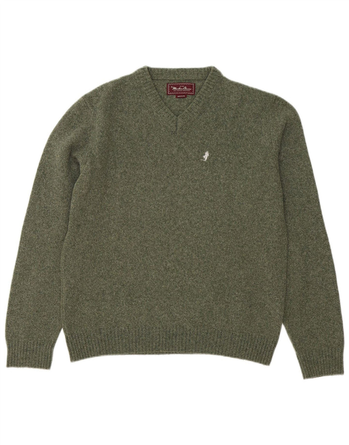 MARLBORO CLASSICS Herre V-hals sweater mellemgrøn