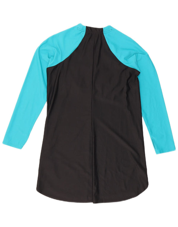Nike Womens Swim Longline Top Langærmet UK 10 Small Black Colourblock