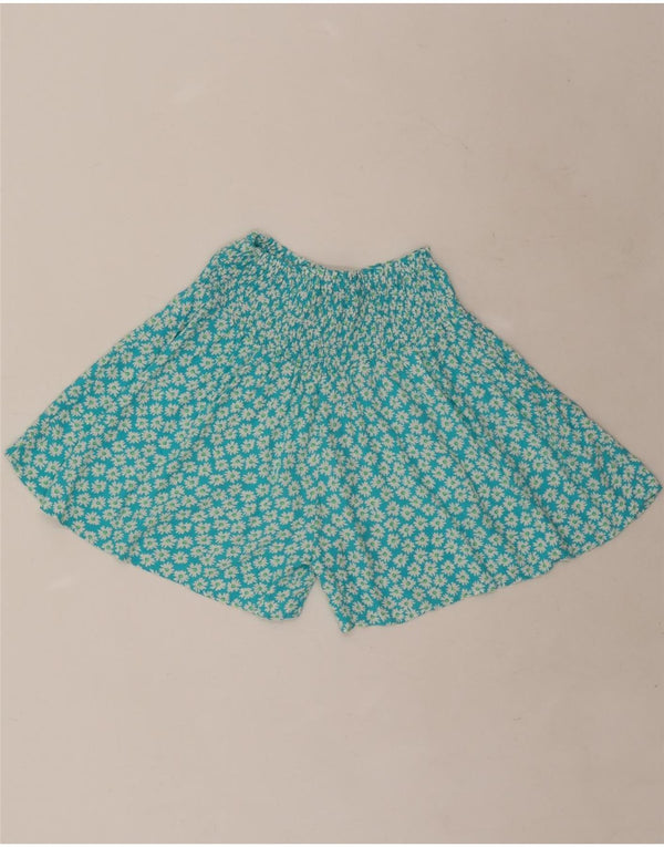 Zara Girls Casual Shorts 13-14 år W30 Blue Floral Viscose