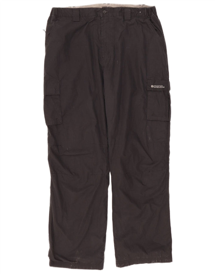 MOUNTAIN WAREHOUSE Herre Straight Cargo Bukser W38 L32 Sort Polyester