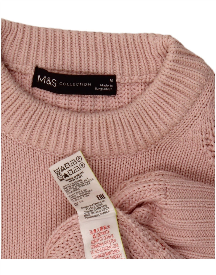 Marks & Spencer Dame sweater med rund hals DK 14 Medium Pink Bomuld