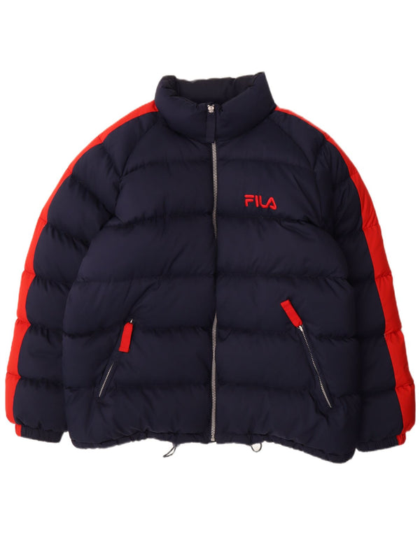 Fila Polstret Herrejakke UK 44 2XL Navy Blue Colourblock Polyester