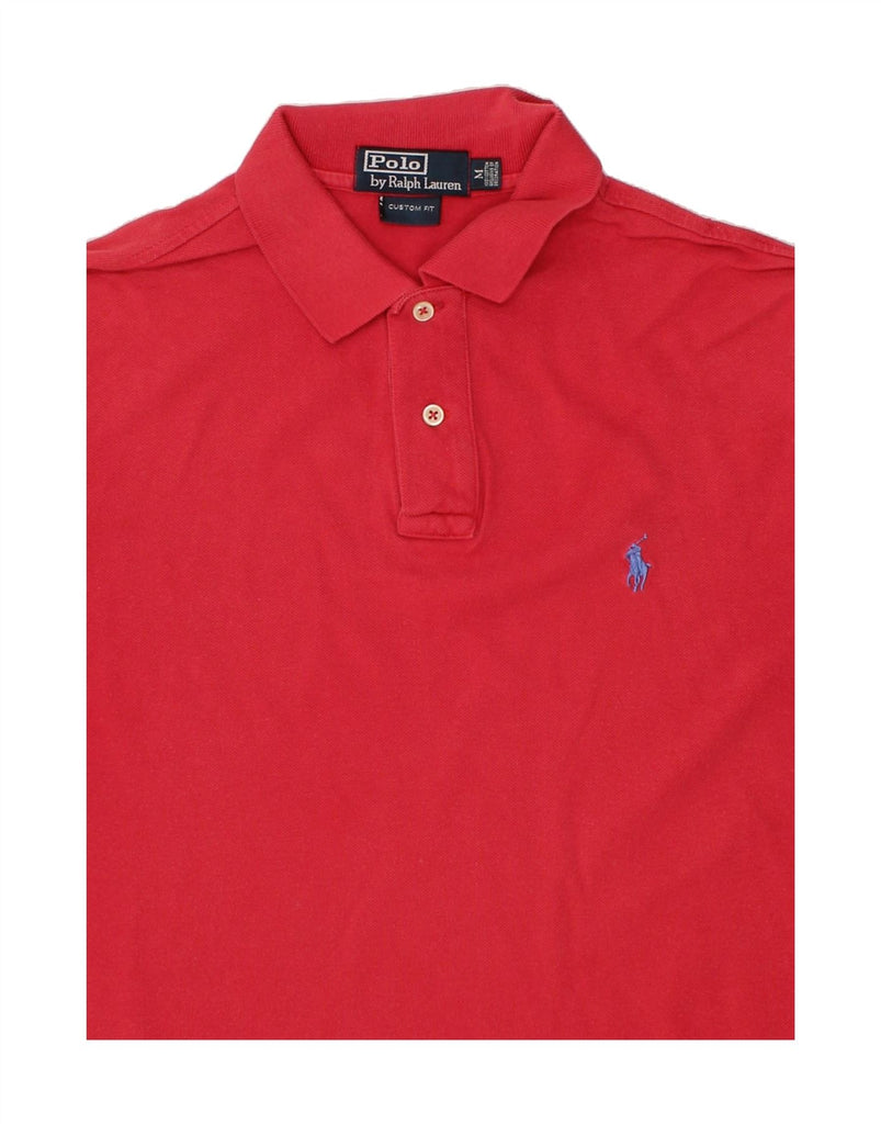RALPH LAUREN Mens Custom Fit Polo Shirt Medium Red Cotton Preppy Vintage Ralph Lauren and Second-Hand Ralph Lauren from Messina Hembry 