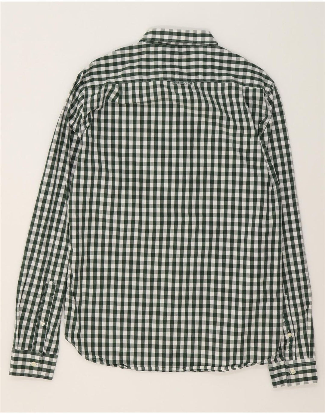 SUPERDRY Herreskjorte XL Grøn Gingham Bomuld