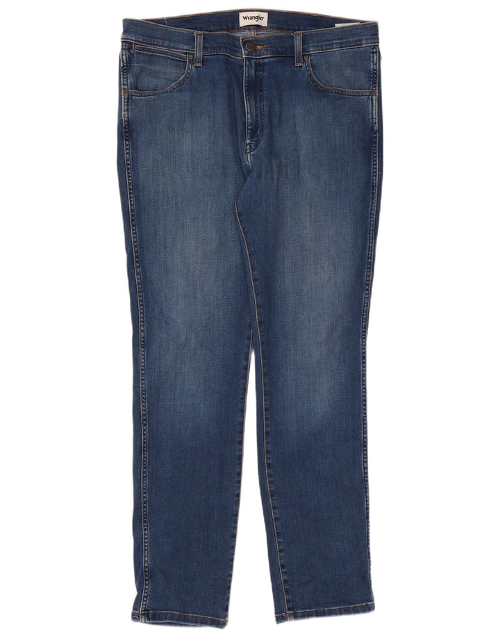 Wrangler Herre Larston Slim Jeans W36 L32 Blå Bomuld