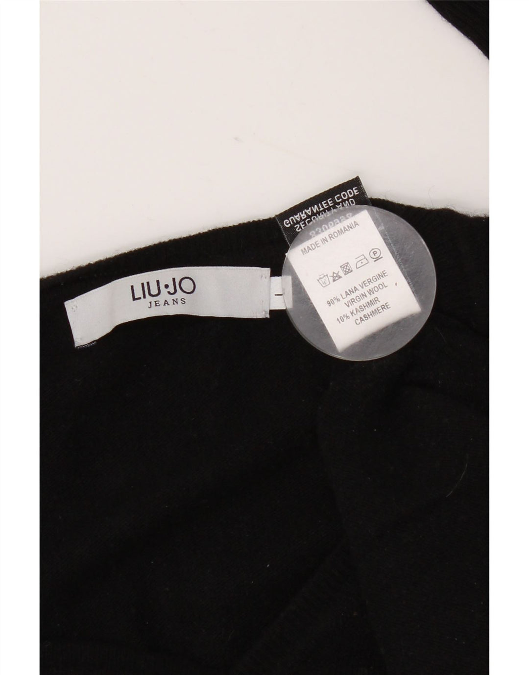 Liu Jo Herre V-hals trøje Sweater Large Sort Virgin Wool