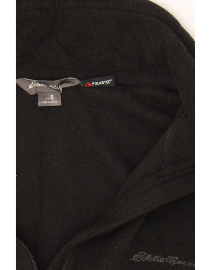 EDDIE BAUER Mens Zip Neck Fleece Jumper Small Black Polyester Vintage Eddie Bauer and Second-Hand Eddie Bauer from Messina Hembry 
