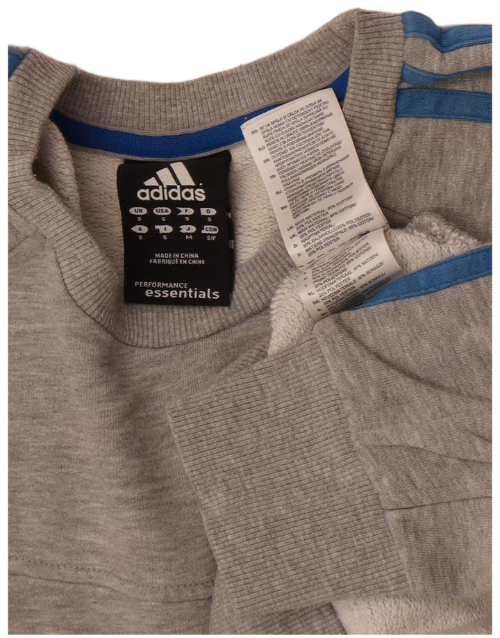 Adidas Sweatshirt-trøje til mænd, lille grå flækket bomuld