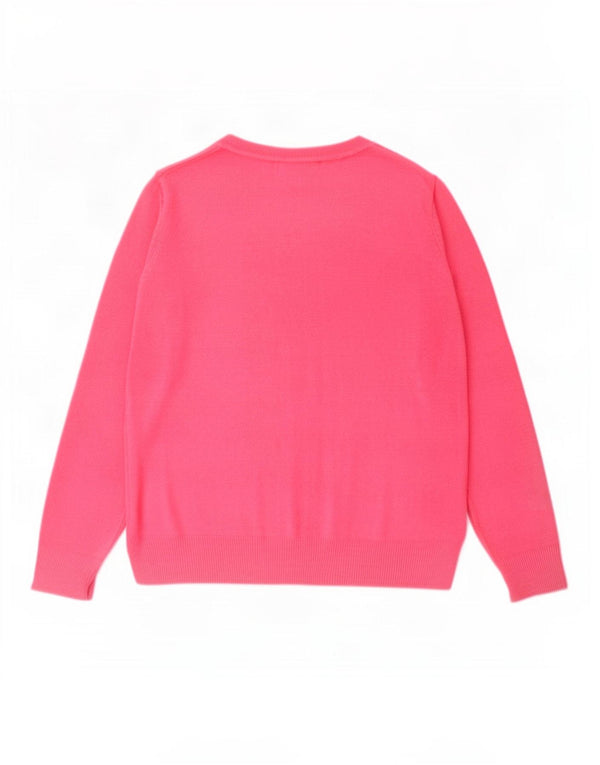 Marks & Spencer Dame Boat Neck Jumper Sweater UK 10 Small Pink Acryl